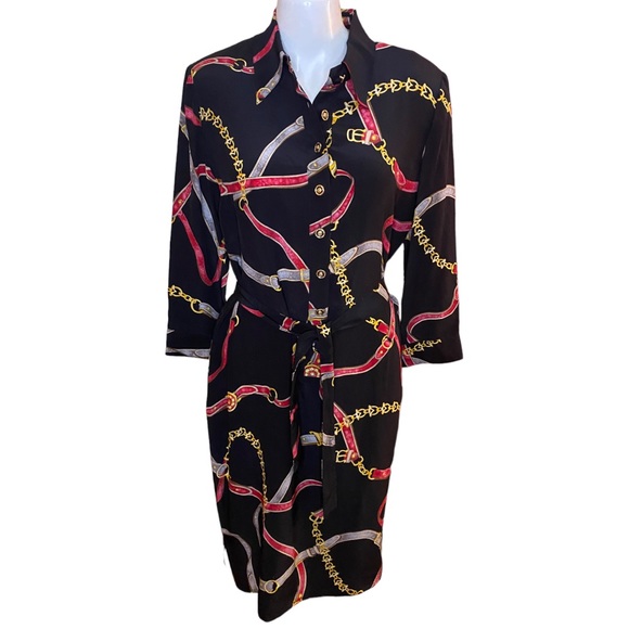 Maggy London Dresses & Skirts - Maggy London Chain Print Dress 100% Silk Size 8